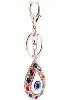 4pcslot Turkey Blue Eye Key Chain for Womenbag Decoration Decoration Forwchain pour femmes filles en strass Jijoux de bague clés accessoires 9294133