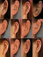 Stud Wedding Ear Wrap Crawler Hook Earring Crystal Zircon Earrings For Woman Industrial Barbell Cartilage Earings Jewelry9443075