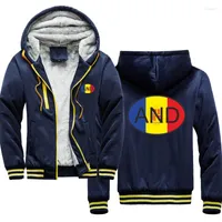Heren Hoodies Andorra en print Hip Hop Streetwear Hoody 2023 Winterdik voor mannen Harajuku ritsjack Sweatshirt
