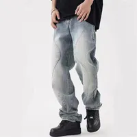 Jeans maschile streetwear maschile autunno inverno sciolto dritte haren pantaloni alla moda comodi pantaloni di deminica blu di cotone