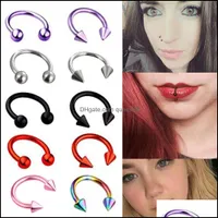 Nose Rings Studs Fashion Stainless Steel Horseshoe Fake Ring C Clip Septum Lip Piercing False Hoop For Women Men Drop Delivery Jew Otnso
