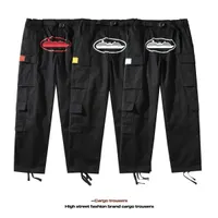 Męski projektant cargo spodnie ctz masy spodnie uliczne noszenie Hip Hop wydrukowane spodni wojskowa Retro Multi Pockets Prosty luźne kombinezon pary spodni