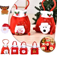 Christmas Decorations Creative Drawstring Package Bags Snowman Elk Santa Claus Filling Candy Bag Gift Xmas Event Party Supplie