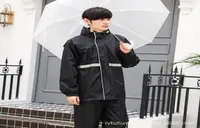 Reflective Raincoat Sanitation Worker Clothes Thickening Adult Split reflective bicycle electric motorcycle riding waterproof T2
