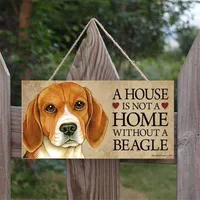 Etiquetas para perros Accesorios de perros de madera rectangular Plaques de la amistad del animal Decoración de la pared rústica Decoración del hogar FY4451 0111