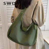 SWDF Large Capacity Shoulder Side Bag for Women 2022 Winter Shopper Fashion Latest Big Oxford Cloth Shopping Handbag Sac