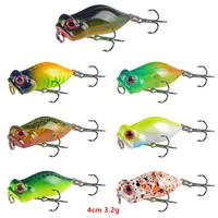 4cm 3.2g Popper Hook Hard Baits & Lures 10# Treble Hooks 7 Kinds Of Color Mixed Plastic Fishing Gear