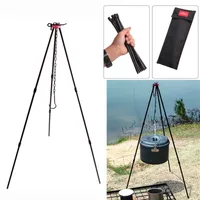 Camp Kitchen SUNDICK Camping Cookware Tripod for Fire Hanging Cooking Pot Equipment Detachable Stand Supplies 230110