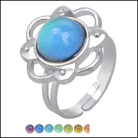Кольца полосы Продажа модного очарования теплый цвет настроения, изменяющий кольцо, регулируемое 811 Q2 Drop Delivery Jewelry Dhotg