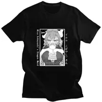Męskie koszulki Summer cienki krótko-rękawski manga iruru miss kobayashi smoka pokojówka harajuku nadruk bawełna nisza nisza luźna sport