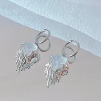 Hoop Earrings HUANZHI Fashion Creative Glacier For Women Irregular Modeling Zircon Light Luxury Earring Girl Birthday Gift Jewelry