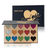 Eye Shadow Beauty Glitter Formes Palette Eyeshadow 15 Färger Extremt Tiny Heart and Round Makeup Drop Delivery Health Eyes DHSGD