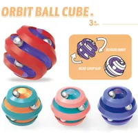 Decompression Toy Rotatable Cube Fingertip Small Beads Spinner Magic Finger Stress Relieve Puzzle Track Ball 230111