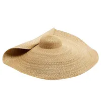 Chapeaux de plage surdimensionnés d'été pour femmes 25 cm bordur grand chapeau de paille Protection solaire Fashion fête de voyage de voyage Drop CX200714