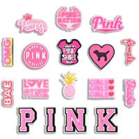 Schuhteile Zubeh￶r Pink Croc Charm Girly Charm f￼r Make -up PVC Dekorationen Passform Clog Pins Armb￤nder Armband Kinder M￤dchen Jungen adt ottrc