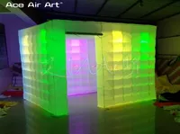 Tentes et abris 25m L Forme gonflable armoire carrée à LED PO BoothRental Flash auvent avec couvercle pliable pour le Chili