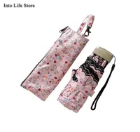 Small Mini Umbrella Rain Women Bag Sun Beach UV Pocket Lace Pink Five Folding Umbrellas Parasols Gift Ideas UPF503147484