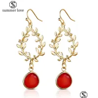 Dangle Chandelier New Fashion Olive Leaf Earring For Women Gold Plating Tree Branches Hook Wedding Jewelry Gift Drop Delivery Earri Dhqgi