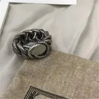 Diseñador Anillos de compromiso para mujeres Hip Hop Love Ring Patrón de serpiente Fashion 925 Silver Ornament Joyería de lujo 3 Estilos con caja Top