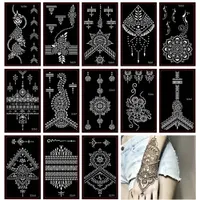 Other Permanent Makeup Supply 30pcs Female Airbrush Henna Tattoo Stencil Indian Temporary Glitter Black Template For Body Art Painting 230111