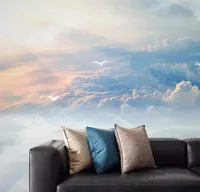 Custom 3D Murals Self Adhesive Wallpaper Modern Blue Sky And White Clouds Seagull Po Living Room Sofa Bedroom Background Wall Wall4180067