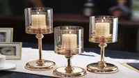 Candles European retro candlelight dinner props lights romantic Candlestick decorations light luxury American candlestick candelab4230535