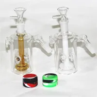 6 Styles Hookahs Glass Reclaim Ash Catcher Glass Adapter Converter For Bong 14mm 18mm Female To Male Thick Forsted Pyrex Glass Water Pipes Quartz Banger