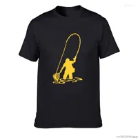 Herren T-Shirts Degli uomini di modo pesca a Mosca pescatore trota pesce grafisches Hemd lässig Kurzarm T-Shirt