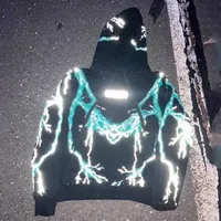 Designers hoodie sweater Missing Since Thursday 3M Lightning Hoodie reflective lightning pullover