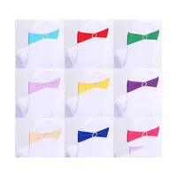 Sashes Spandex Lycra Wedding Chair Er Sash Bands Party Birthday Backle Dinner Banquet Decoration Color