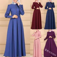 Turquía Dubai Musulmán Vestido largo Mujeres Big Swing A-Line Abaya Caftan Kimono Clothing Islamic Elbise Moroccan Kaftan Hijab Vestidos265B
