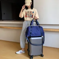 Lu-001 el yoga çantası kadın biz su geçirmez büyük bagaj çantaları kısa seyahat çantası yüksek kalite ile marka logosu