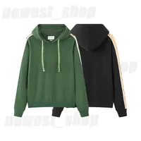 Tasarımcı Erkek Hoodies Sweatshirts Siyah Yeşil Kapşonlu Lüks Drawstring Klasik Nakış Mektubu Uzun Kollu Uzun Kollu Kapşonlu Pamuk Günlük Giysiler
