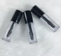 Mini Clear Empty Mascara Tube Eyelash Cream Vial Liquid Bottle Sample Cosmetic Container with Leakproof Inner Black Cap