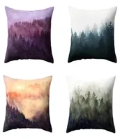 Pillow Case Colorful Oil Forest Painting Mountain Wave Sofa Cushion Cover9536161