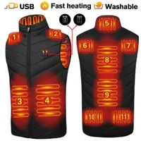 Men's Vests Heating vest USB smart switch 11 zone heating electric hunting men's and women's padded jacket 230111
