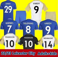 22 23 Leicester 9 Vardy Soccer Jerseys 2022 City Home 8 Tielemans # 10 Maddison 7 Barnes Maillot Foot Shirt Ndidi Iheanacho Ayoze Ndidi Daka Football Uniform men kids kit