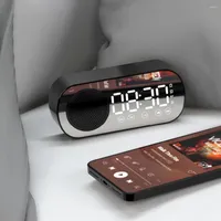 Zegarek na rękę ciche bezprzewodowe głośnik Bluetooth LED lustro cyfrowe budzik radio Radio FM Duży wyświetlacz Bateria sypialnia biuro salonu