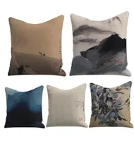 Pillow Case Ink Painting Square Cushion Cover Polyester Throw Pillows Cushions For Home Decor 45x45cm8908845