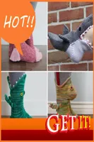 Christmas socks shark chameleon crocodile Yarn clothing fabric cute unisex winter warm floor thickened New Year gifts4206392