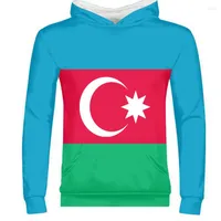 Moletons masculinos Azerbaijan Juventude masculina costume nomeado número de bandeira PO Tees Aze Country Zipper Sweatshirt Azerbaijani Nação Az Roupas de menino