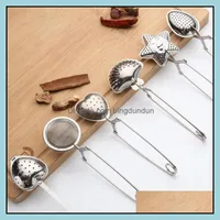 Colanders Strainers Stainless Steel Tea Infuser Various Shapes Double Bea Bag Grid Clip Fashion Novel Tools Yfax3169 Drop Delivery Otlkg