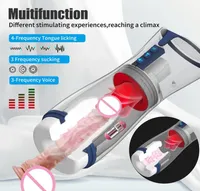 Yarn Blowjob Sucking Masturbation Cup for Men Automatic Heaing Moan Sex Achine Powerful Mouth Tongue Licking Vagina Adult Sex Toy
