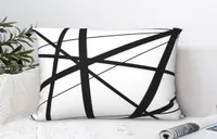 Pillow Case Black And White Geometric Lines Square Pillowcase Cushion Cover Comfort Polyester Throw For Home Sofa8058709