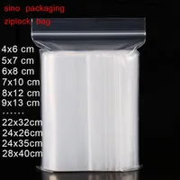 100PCS Extra Heavy-Duty Reclosable Plastic Packaging Bags Strong Poly Zip Lock Plastic Zipper Clear Zip lock bags Various Sizes242b