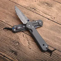 Small Folding Knife VG10 Damascus Steel Blade TC4 Titanium Alloy EDC Pocket Knives With Retail Box Package266a