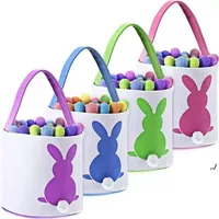 Easter Egg Storage koszyk płócien Bunny Ear Burce Creative Easter Gift Bag with Rabbit Tail Decoration 8 Styles SS0112