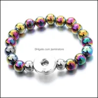 Kościki kobiety Snap Button Bransoletka Colorf Akrylowe koraliki ręczne Strand Bracelets Biżuteria dopasowana
