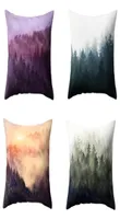 Pillow Case Colorful Oil Forest Painting Mountain Wave Sofa Cushion Cover9972584