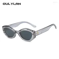 Солнцезащитные очки Oulylan Vintage Cat Eye Women Женщины в тренде летнее вождение маленькие оттенки очков UV400 для Lady Eglass.
